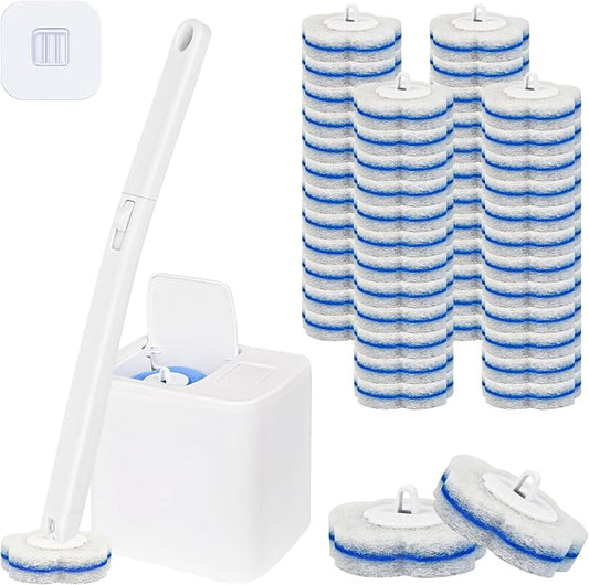 Disposable Toilet Brush with 48 Refills, Toilet Bowl Cleaner, Toilet Cleaning by Clowand