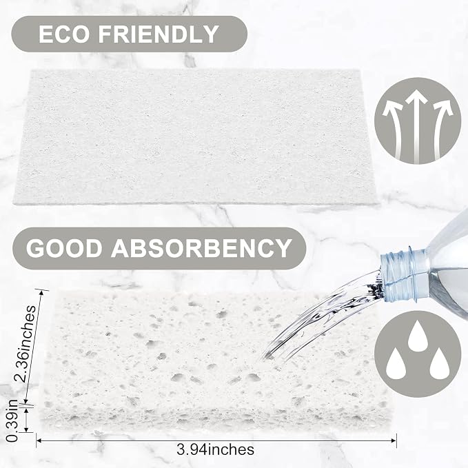 Zhengmy 100 Pieces Sponges Kitchen Compressed Sponges Bulk Natural Dish Sponge - Image 2