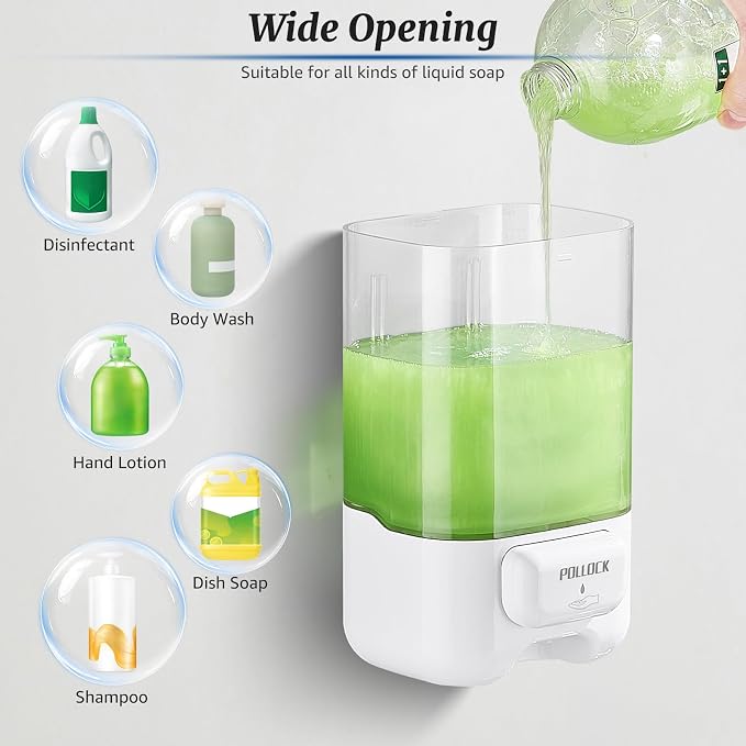Liquid Soap Dispenser Wall Mounted, Hand Sanitizer Dispenser, Lotion Detergent - Image 4