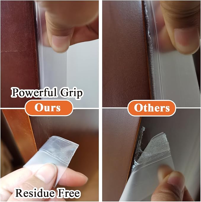 No Residue 32.8FT Door Weather Stripping Door Seal Strip, Silicone Sealing - Image 5