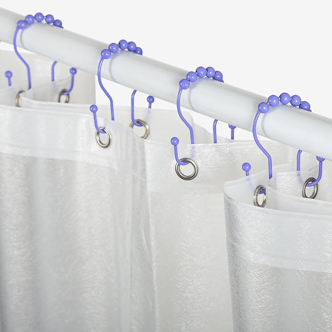 Goowin Shower Curtain Hooks, Stainless Steel Shower Curtain Hangers, Double - Image 3