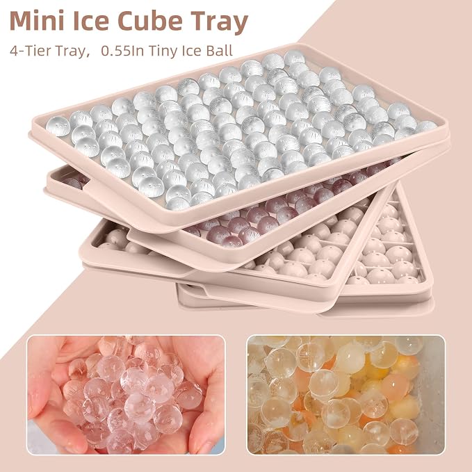 WIBIMEN Mini Ice Cube Trays, Small Tiny Round Pebble Crushed Nugget Ice Trays - Image 7