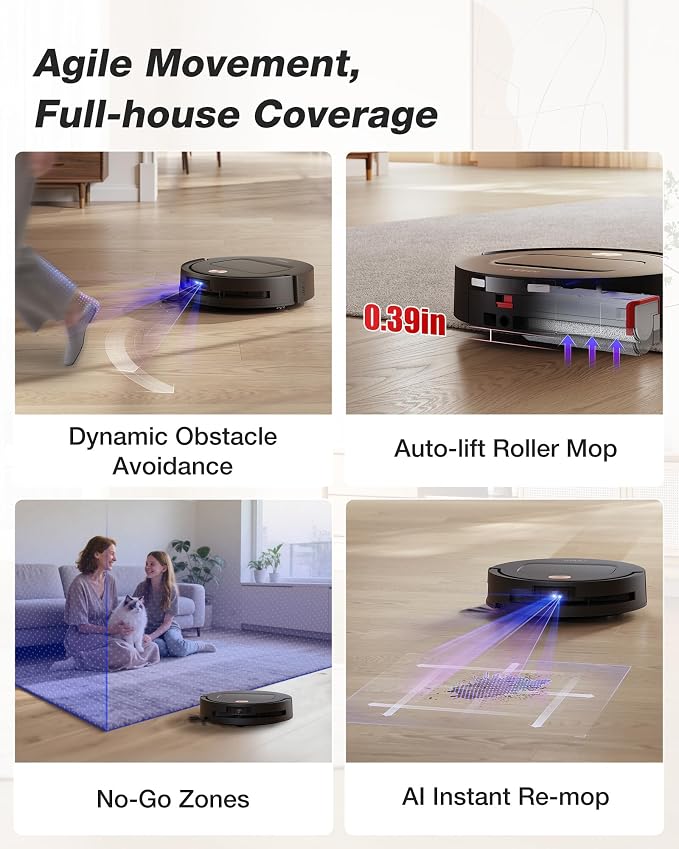 Yeedi M14 Plus Robot Vacuum and Mop, 000Pa Suction, OZMO Roller Instant - Image 7