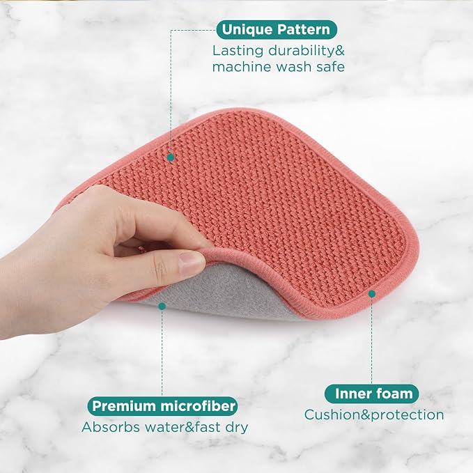 Microfiber Dish Drying Mat, Super Absorbent Kitchen Dish Drying Pad, Reversible - Image 3
