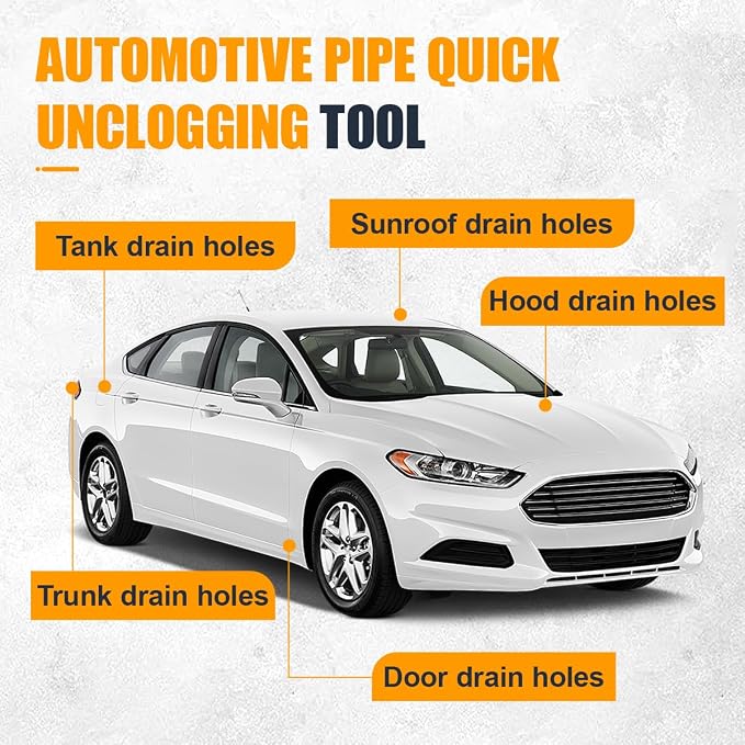 Auto Sunroof Drain Cleaning Tool, 118 Inch Long Flexible Pipe Cleaner - Image 3