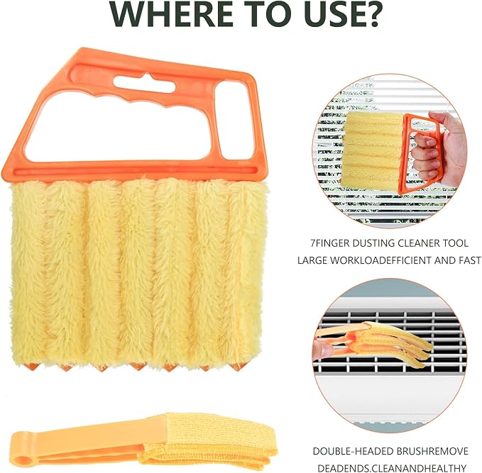 6pcs Window Venetian Blind Cleaner Duster Tool, Include 4pcs 7 Finger Blind - Image 5