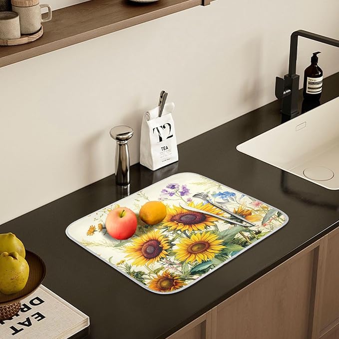 Blooming Sunflowers Dish Drying Mat - Image 6