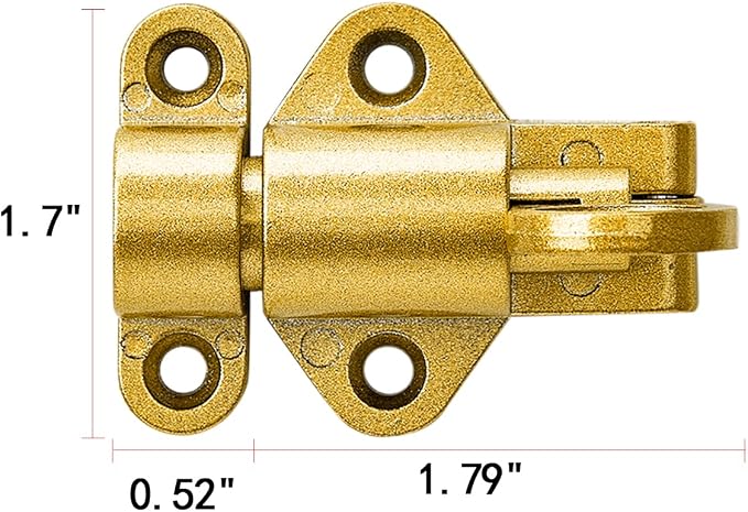 2 Packs Self-Closing Latches，Gold Spring Door Lock，Resilient Bolt Latch - Image 2