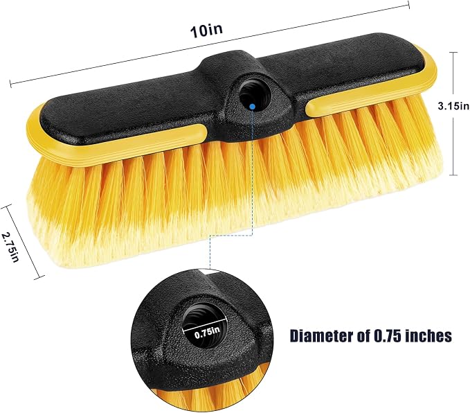 10 Inch Car Wash Brush Head, Scrub Brush Attachment - Image 2