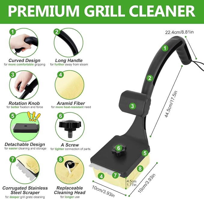 Grill Brush for Outdoor Grill Bristle Free, Reinforced Grill Cleaner Scraper - Image 9