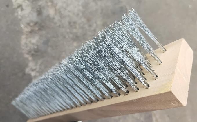 16" Heavy-Duty Rough Surface Floor Brush, Stainless Steel Wire Large Deck Scrub - Image 5