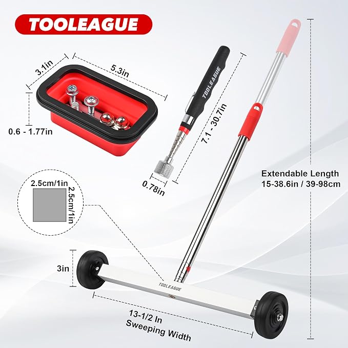 TOOLEAGUE 17" Rolling Magnetic Sweeper - Image 2