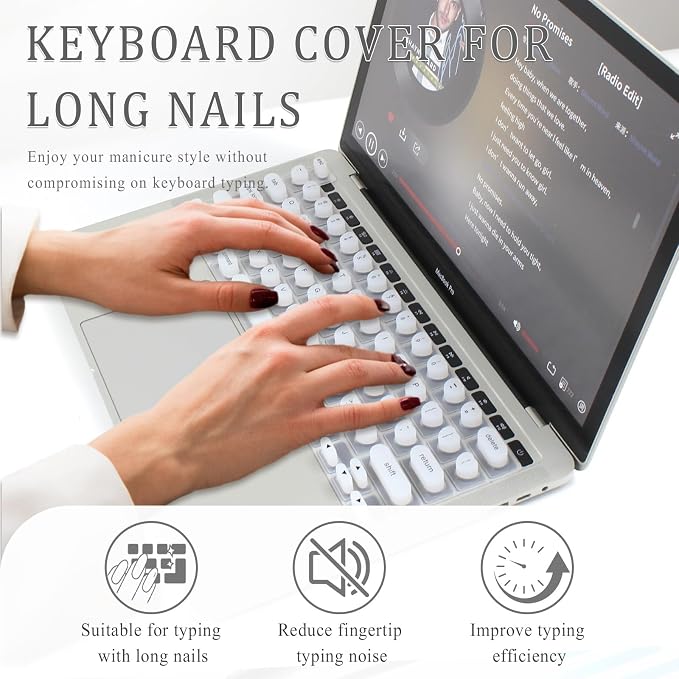 Keyboard Cover for Long Nails, Acrylic Gel Nails - Image 3