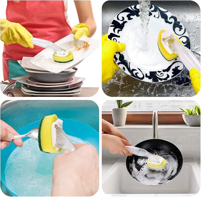 Dish Wand with 7Pack Replacement Dish Wand Sponges, Not Easy Leak Dishwand and - Image 4
