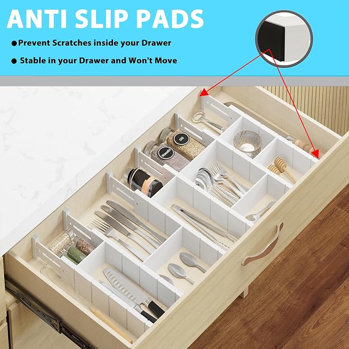 6 Pack Bamboo Drawer Dividers - Image 7