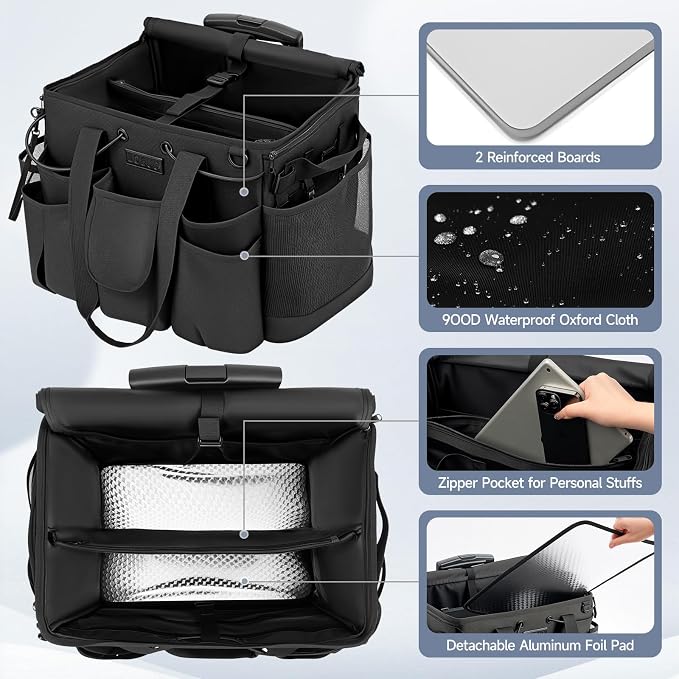 Large Cleaning Caddy for Cleaning Supplies Organizer, Rolling Cleaning Caddy - Image 4