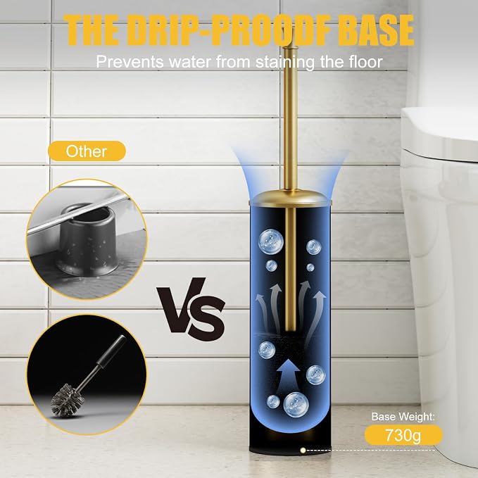 BESy Toilet Brush and Holder, Toilet Cleaner Bowl Set - Image 4