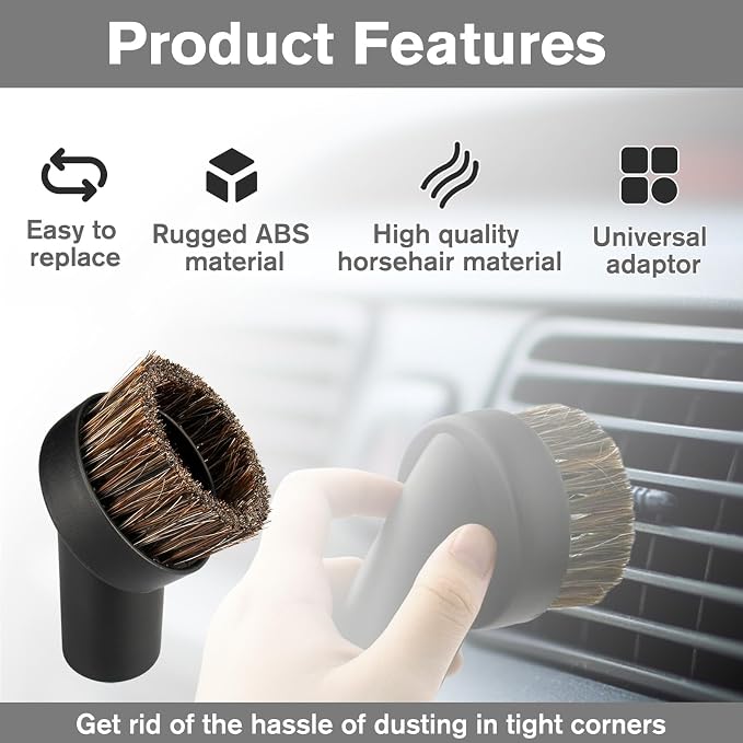 Round Soft Horse Hair Vacuum Brush Attachment - Image 5