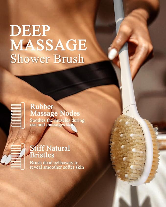 Shower Brush for Massage Dry Brushing: Back Scrubber for Shower - Image 3