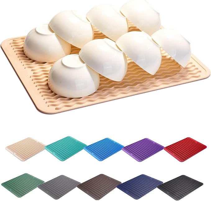 ZLR Silicone Dish Drying Mat for Kitchen Counter, Eco-Friendly Fast Dry Dish Mat by ZLR