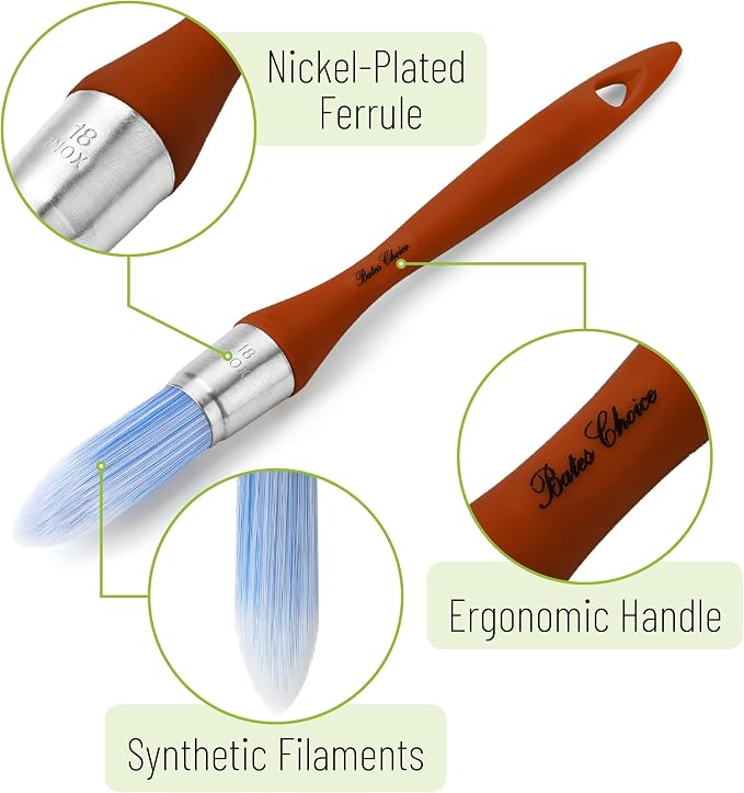 Bates- Trim Paint Brush, 0.75 Inch, Ergonomic Non-Slip Handle, Synthetic - Image 3