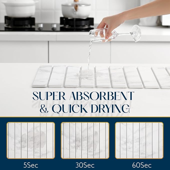 Large Stone Drying Mat for Kitchen Counter - Image 3
