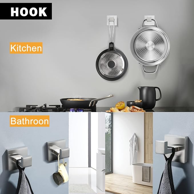 Brushed Nickel Bathroom Towel Bar Set Bathroom Accessories Hardware Set - Image 5