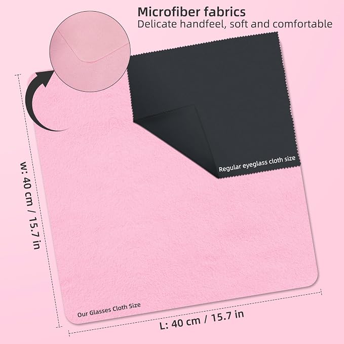 Suede Eyeglass Cloth 15.8 X 15.8 Inches Extra Large Cleaning Cloth Washable - Image 4