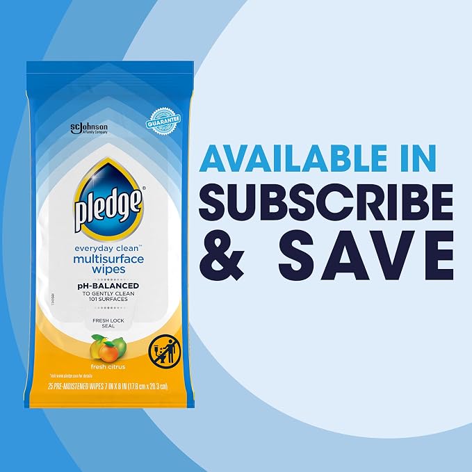 Pledge Multisurface Cleaning Wipes, pH Balanced, Fresh Citrus - Image 2
