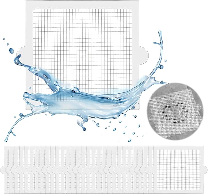 30PCS Disposable Shower Drain Hair Catcher, 4.13Inches Square Mesh Stickers - Image 7