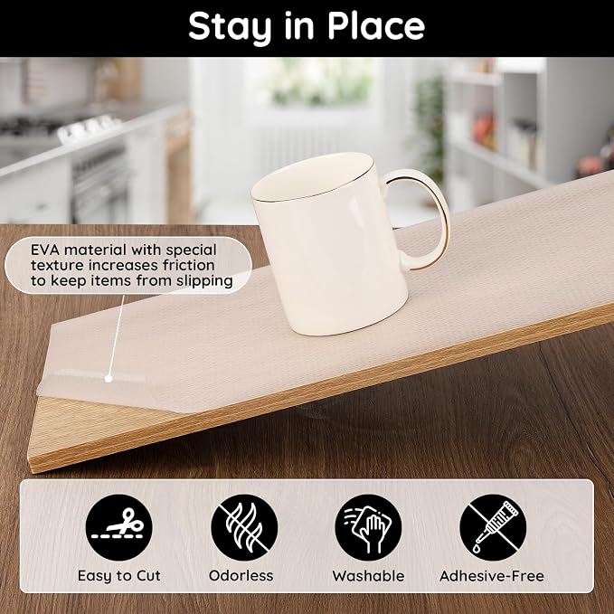 Drawer Liners for Kitchen Cabinets, 23.6"W x 197"L x 0.03"T, Cupboard Liner - Image 3