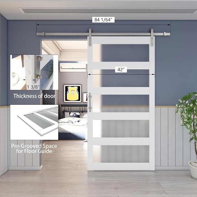 BARNSMITH 42in x 84in Glass Barn Door - Image 7