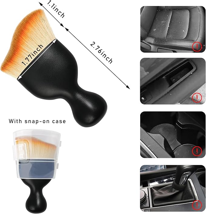 Car Interior Dust Brush, Soft Scratch Free Auto Detailing Brushes, Universal - Image 2