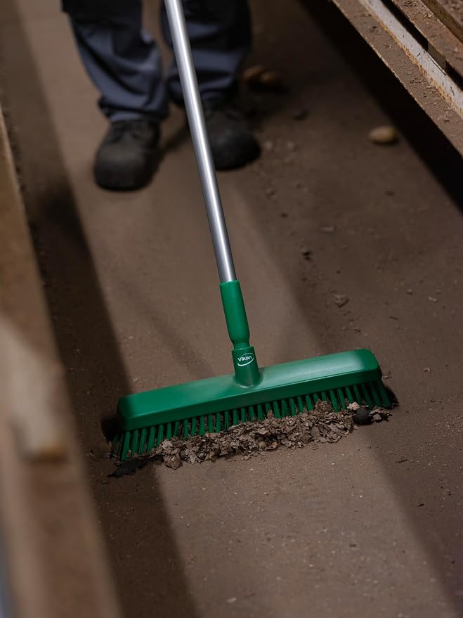 Vikan 31754 16" Heavy-Duty Push Broom, Soft/Stiff - Image 6