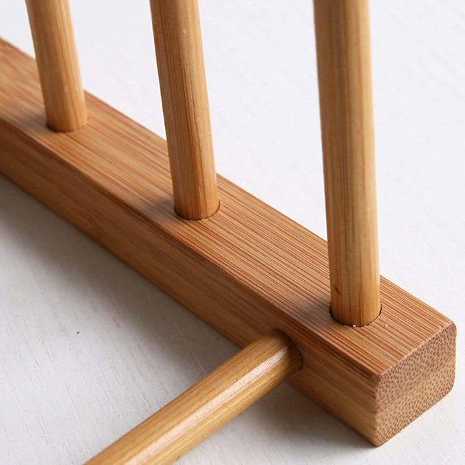Kunovo Bamboo Dish Rack, Pot lid/Plate/Cutting Board Organizer - Image 8