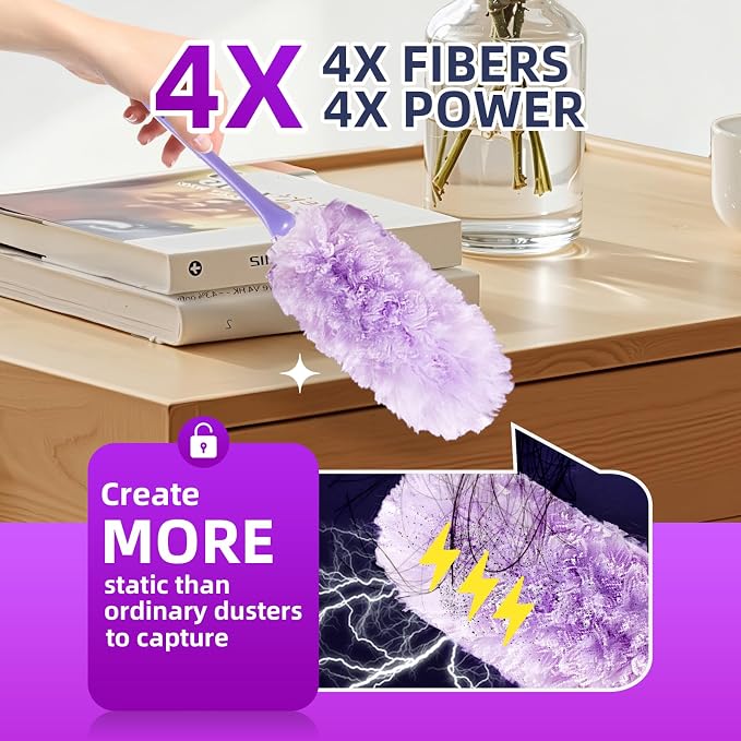 Duster Refills 20-Pack with 2 Handles ， Fits All Swiffer Handles ，4X Efficient - Image 4