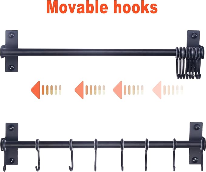 Dseap Kitchen Utensil Holder Hanger, Pot and Pan Rack Wall Mount, Kitchen Rail - Image 7