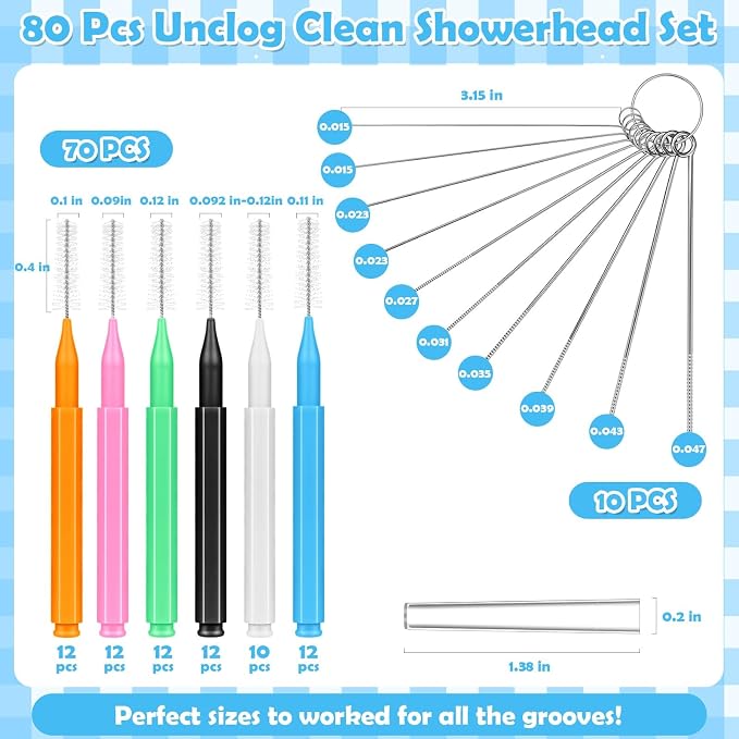 80 Pcs Multisize Shower Head Cleaner Tool - Image 3