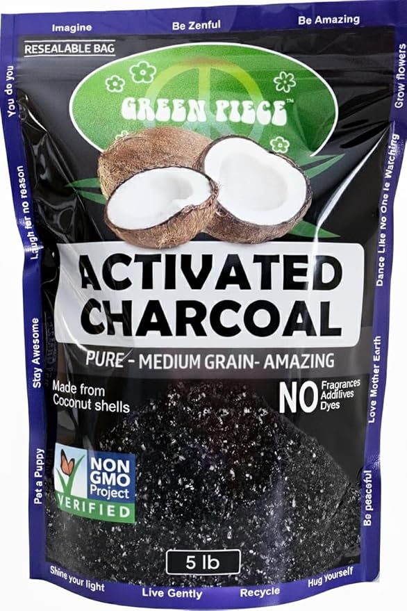 Green Piece® Activated Charcoal Coarse Grain – Resealable 5 lb Bag by GreenPiece