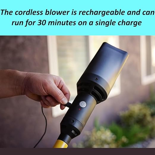 Outdoor Broom with Built-in Lightweight Rechargeable Cordless Mini Leaf Blower - Image 6