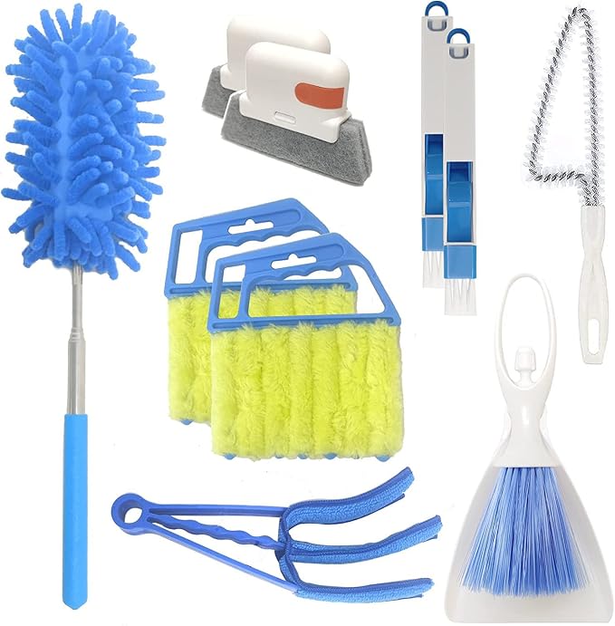 10 Pcs Venetian Window Blind Cleaner Duster Tool Set, Mini Blind Cleaner Duster by Weogot