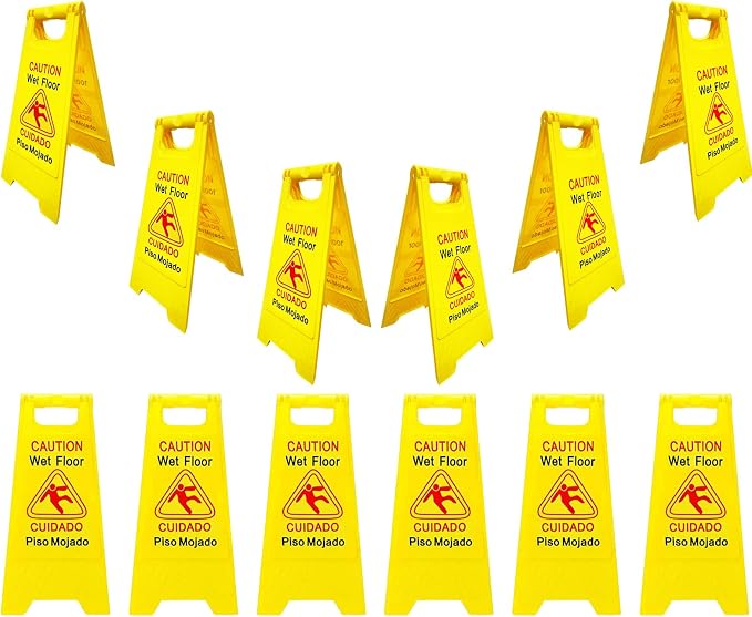 Displayforever 12 Packs Caution Wet Floor Signs by DisplayForever