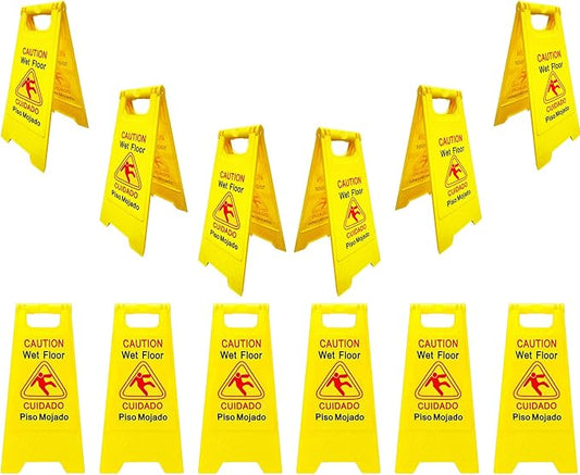 Displayforever 12 Packs Caution Wet Floor Signs by DisplayForever