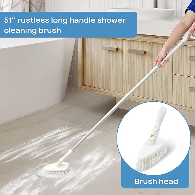 Qaestfy Shower Scrubber Cleaning Brush Combo Bath Tub Tile Cleaner Scrubber - Image 3