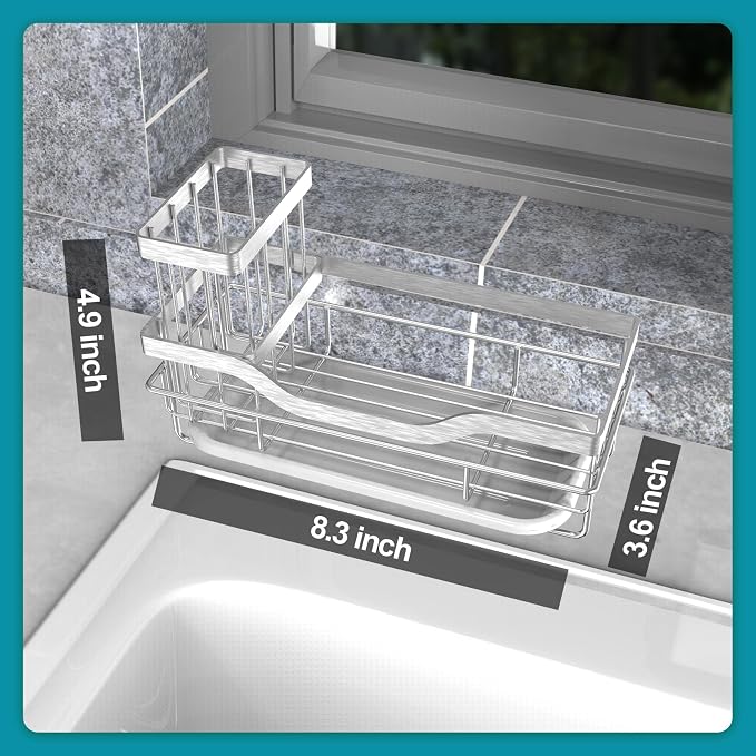 Vanwood Kitchen Sink Caddy Organizer Sponge Holder - Image 6