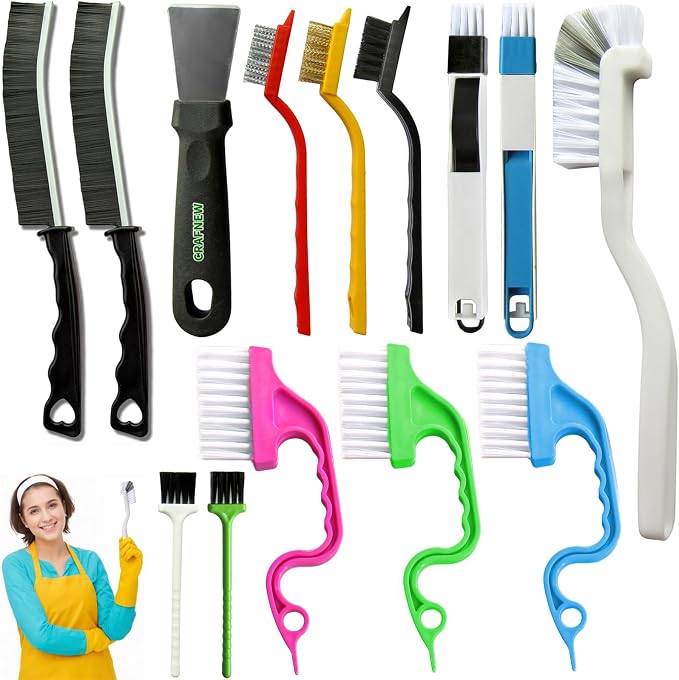 14Pcs Small Crevice Cleaning Brush Set, Groove Gap Cleaning Tool by CRAFNEW