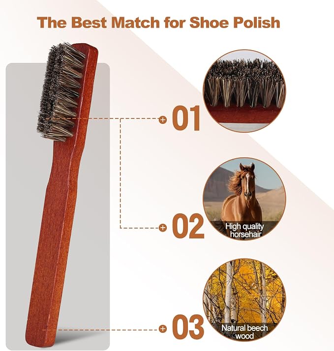 Shoe Brush Shoe Polish Brush Horse Hair Brush - Image 4