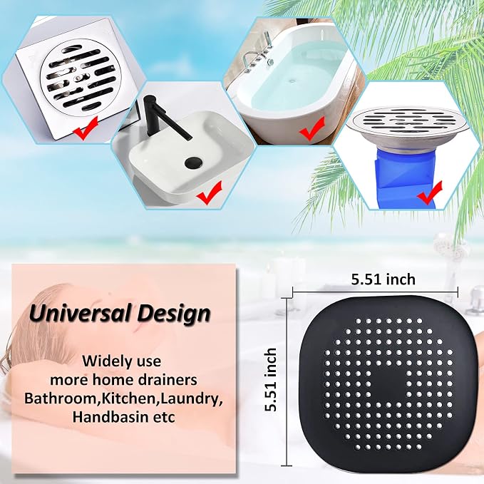 Hair Drain Catcher, Square Drain Cover - Image 5