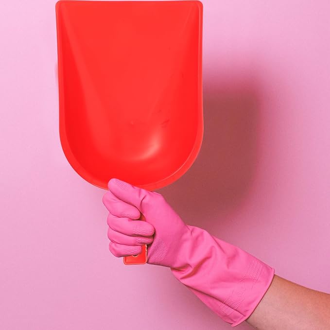 HEMOTON Handheld Dustpan and Desktop Cleaning Shovel Red Plastic Garbage Sweeper - Image 3
