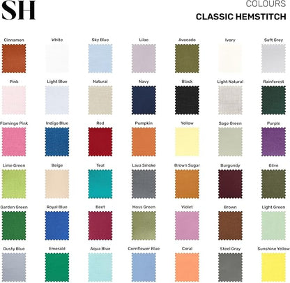 Solino Home Linen Indigo Blue Table Runner 90 Inches Long - 100% Pure Linen 14 x 90 Inch Table Runner for Christmas, Winter, New Year - Classic Hemstitch